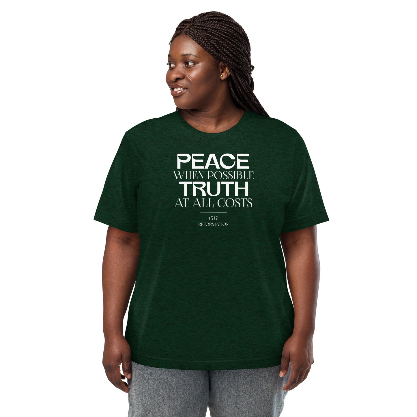 Peace When Possible Truth at All Costs Women's Triblend Short Sleeve T-shirt