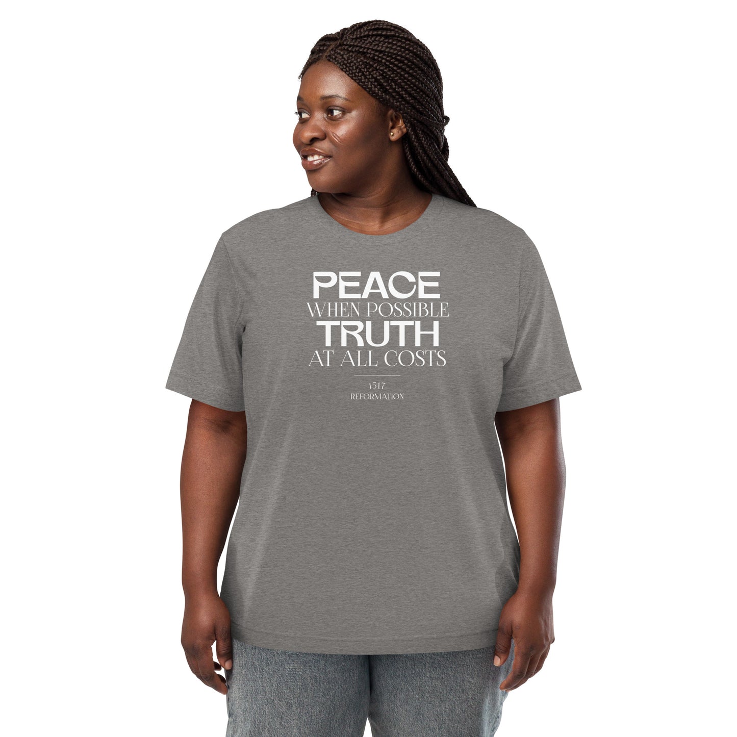 Peace When Possible Truth at All Costs Women's Triblend Short Sleeve T-shirt