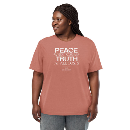 Peace When Possible Truth at All Costs Women's Triblend Short Sleeve T-shirt