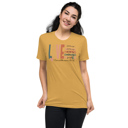 Love 1 Corinthians 13:7-8 Women's Triblend T-Shirt