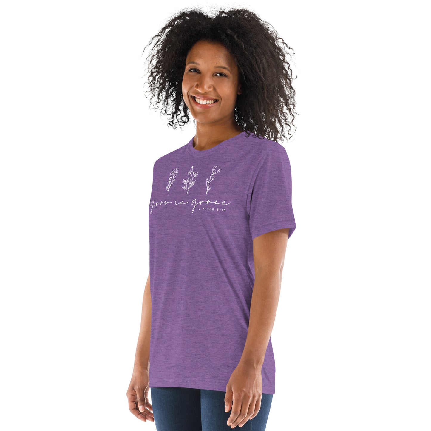 Grow in Grace 1 Peter 3:18 (W) Women's Short Sleeve T-shirt