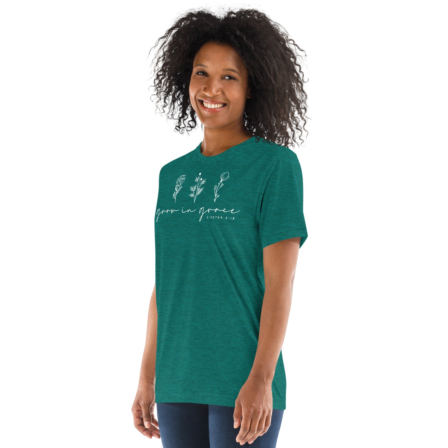 Grow in Grace 1 Peter 3:18 (W) Women's Short Sleeve T-shirt