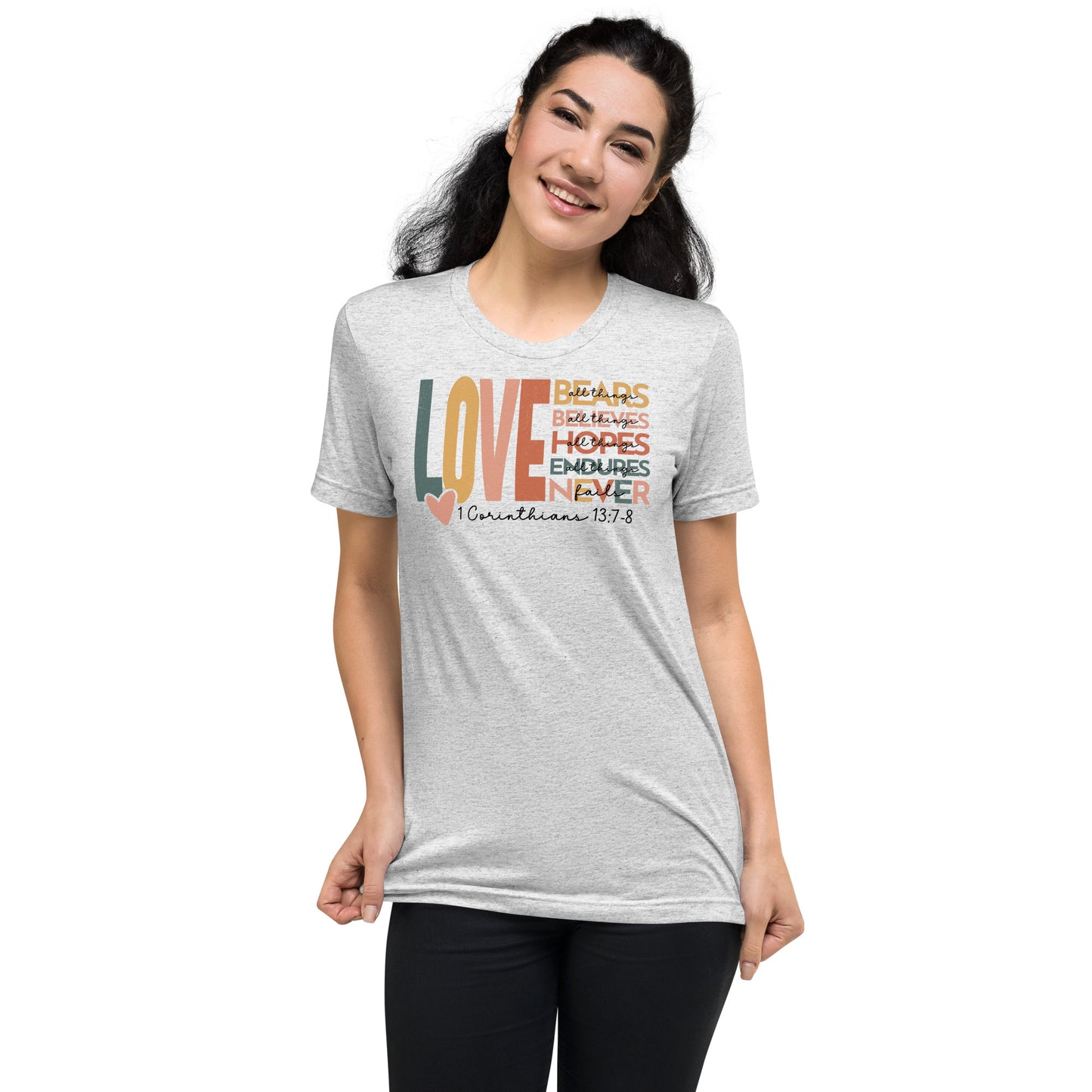 Love 1 Corinthians 13:7-8 Women's Triblend T-Shirt