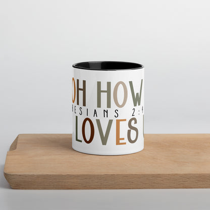 Oh How He Loves Us Mug with Color Inside