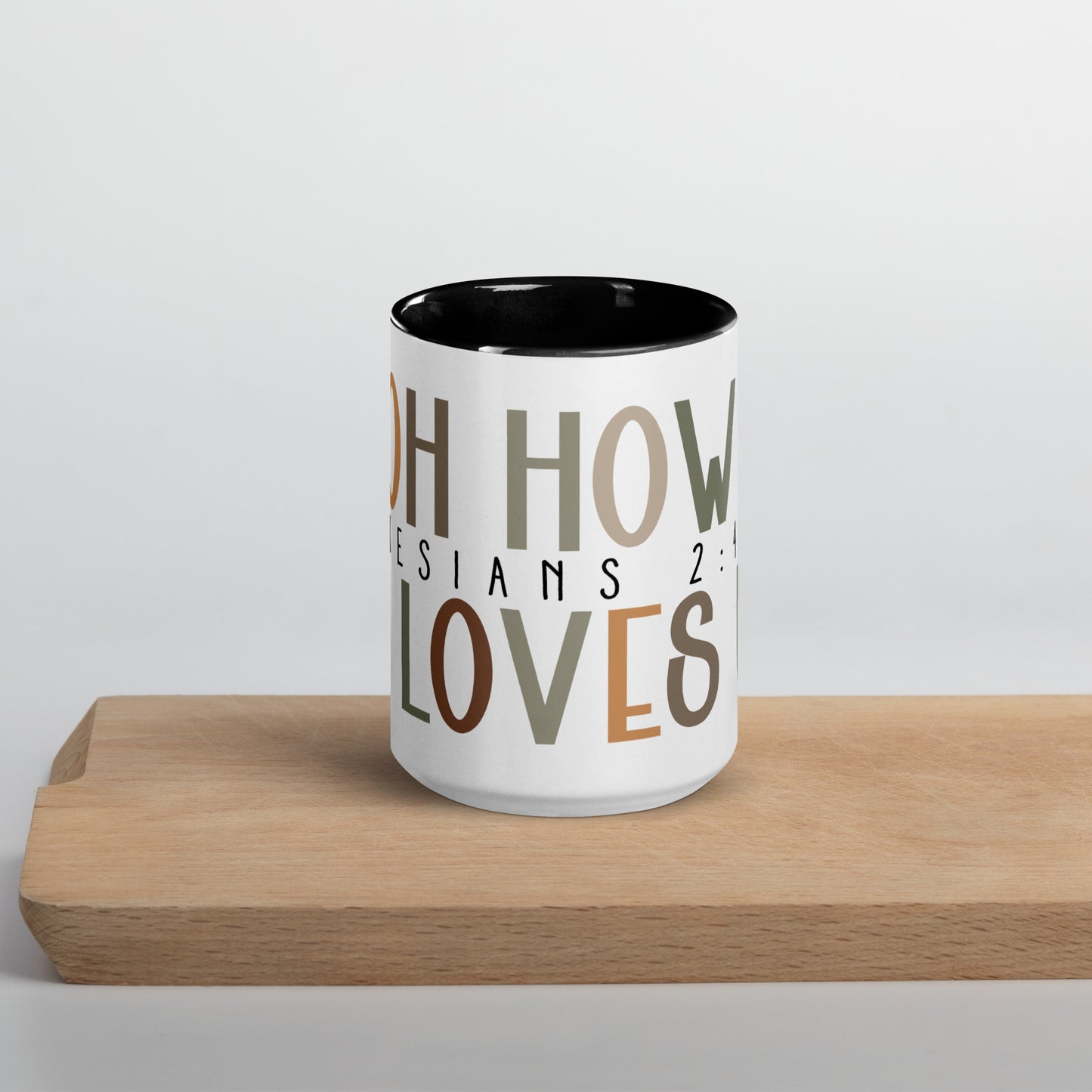 Oh How He Loves Us Mug with Color Inside