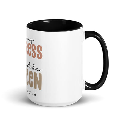 He is My Fortress I will Not Be Shaken Contrast Mug