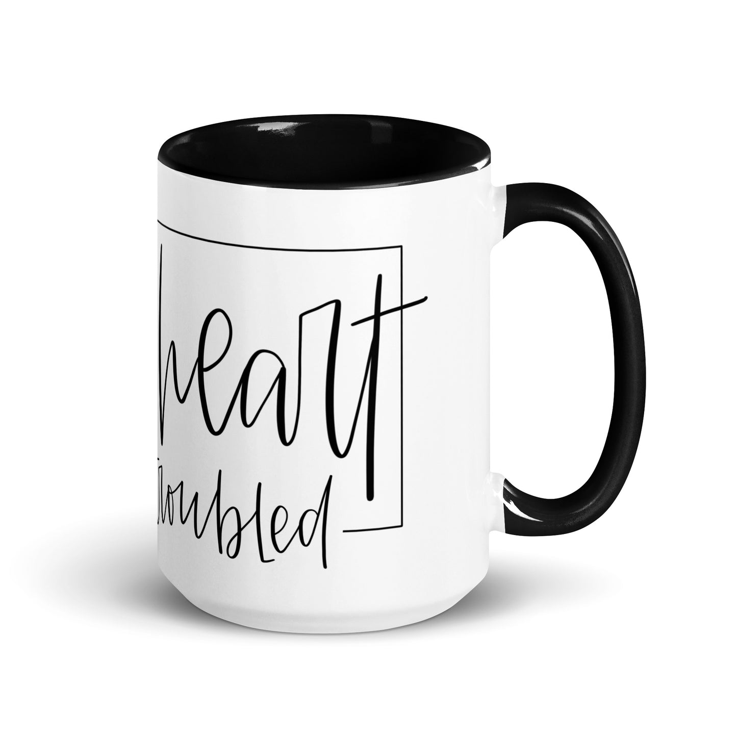 Let Not Your Heart Be Troubled Mug with Color Inside