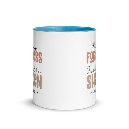 He is My Fortress I will Not Be Shaken Contrast Mug