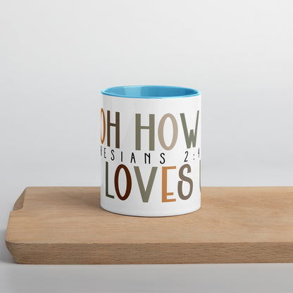 Oh How He Loves Us Mug with Color Inside