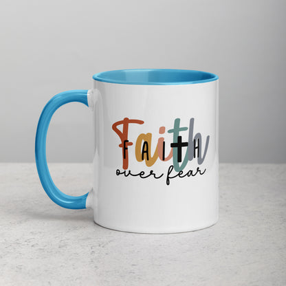 Faith over Fear Mug with Color Inside