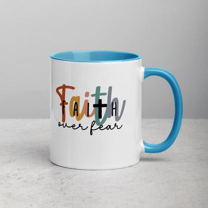 Faith over Fear Mug with Color Inside