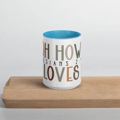 Oh How He Loves Us Mug with Color Inside