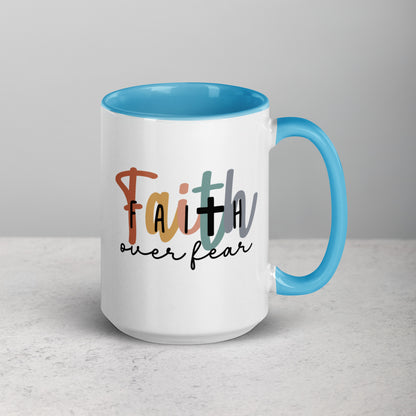 Faith over Fear Mug with Color Inside