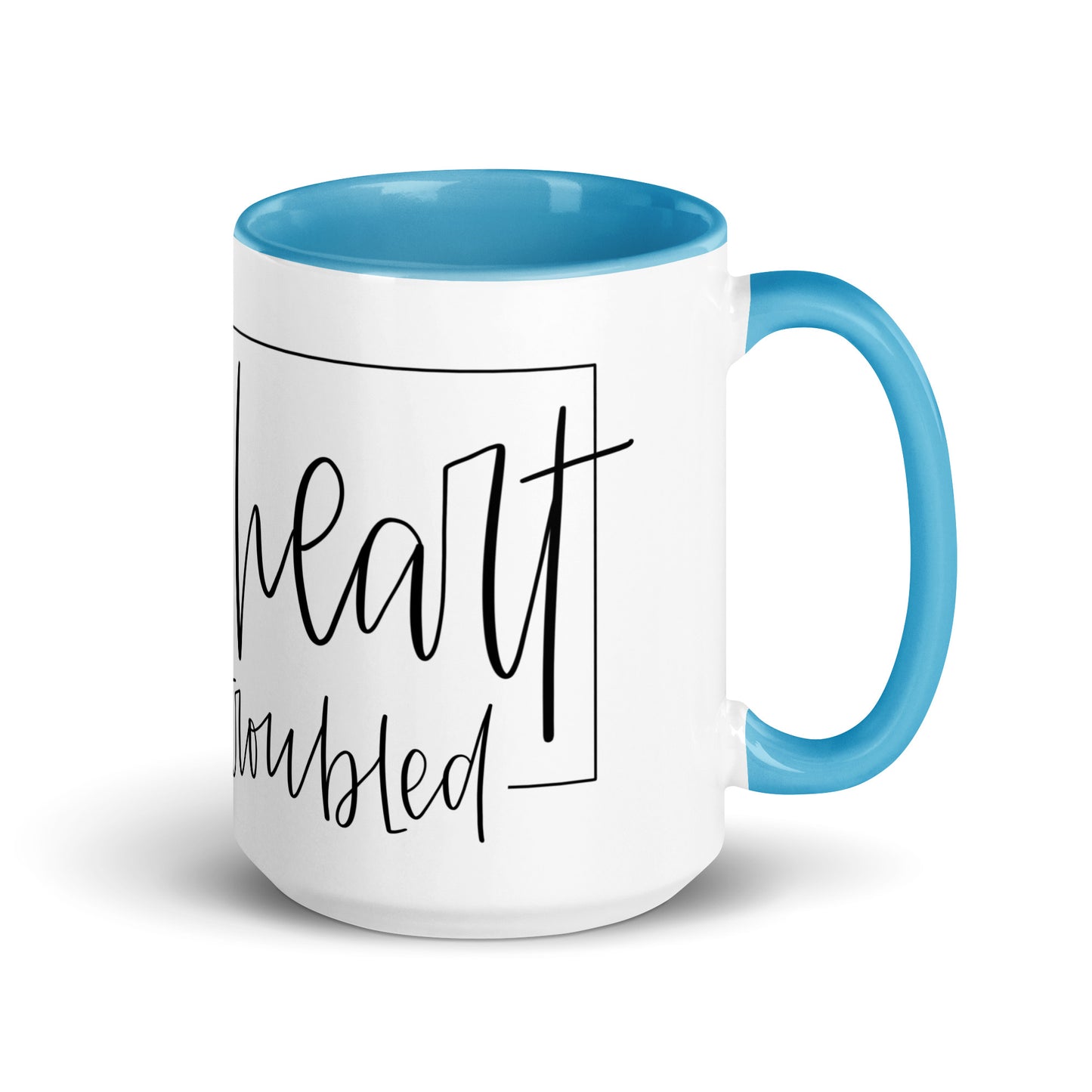 Let Not Your Heart Be Troubled Mug with Color Inside