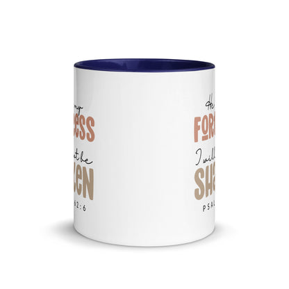 He is My Fortress I will Not Be Shaken Contrast Mug