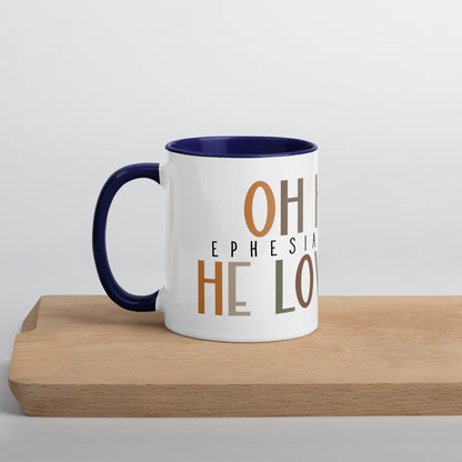 Oh How He Loves Us Mug with Color Inside