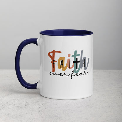 Faith over Fear Mug with Color Inside