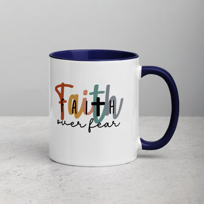 Faith over Fear Mug with Color Inside