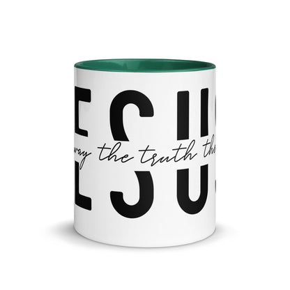 Jesus the Way the Truth the Life Mug with Color Inside