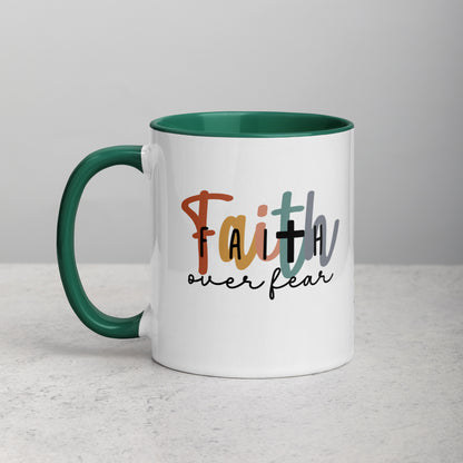 Faith over Fear Mug with Color Inside