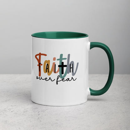 Faith over Fear Mug with Color Inside