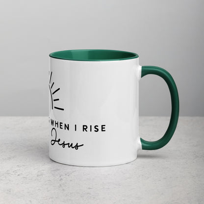 In the Morning When I Rise Give Me Jesus Mug with Color Inside