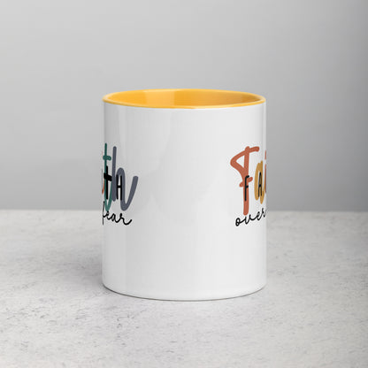 Faith over Fear Mug with Color Inside