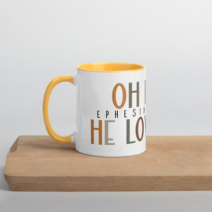 Oh How He Loves Us Mug with Color Inside