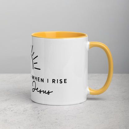 In the Morning When I Rise Give Me Jesus Mug with Color Inside