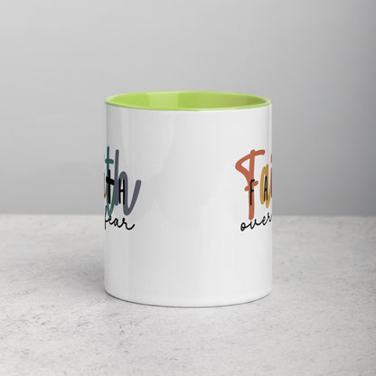 Faith over Fear Mug with Color Inside