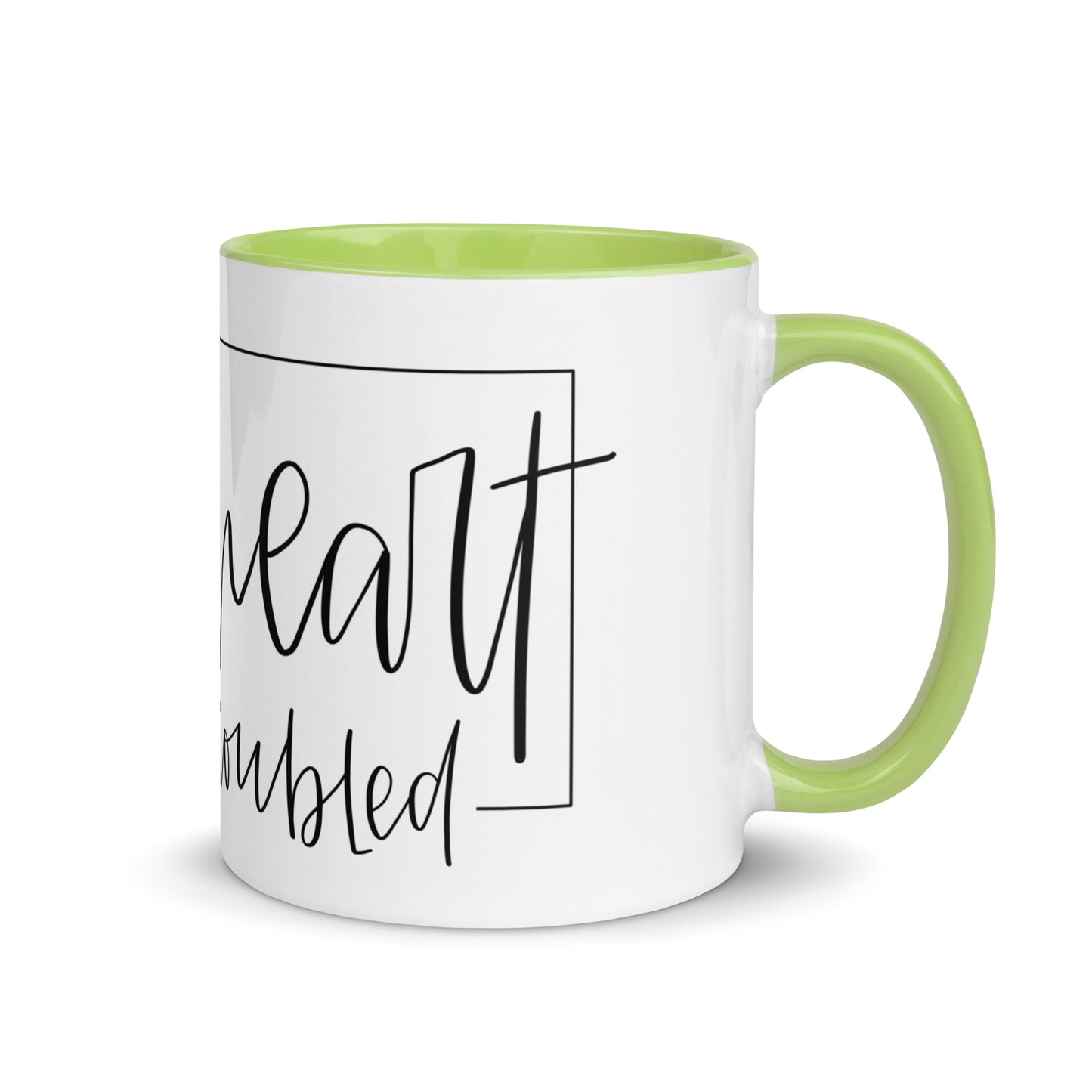 Let Not Your Heart Be Troubled Mug with Color Inside