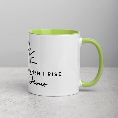 In the Morning When I Rise Give Me Jesus Mug with Color Inside