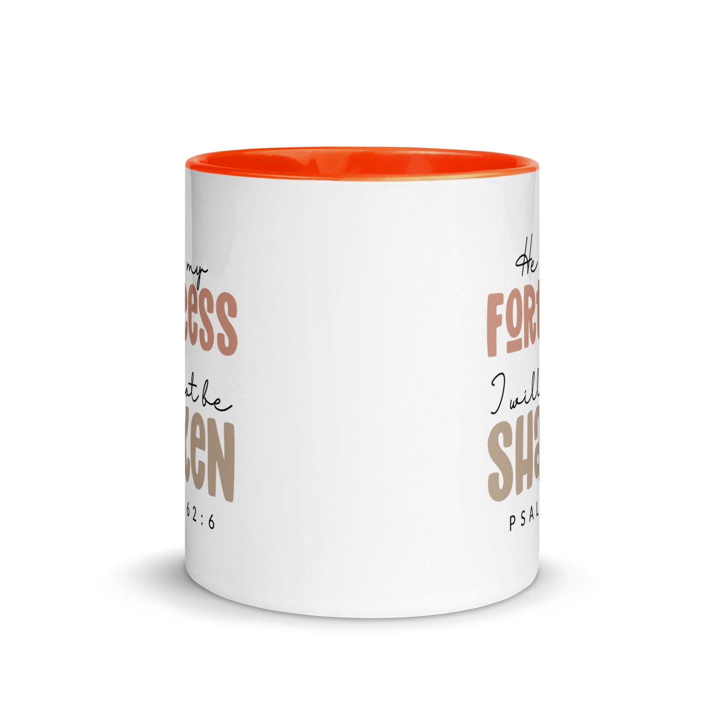 He is My Fortress I will Not Be Shaken Contrast Mug