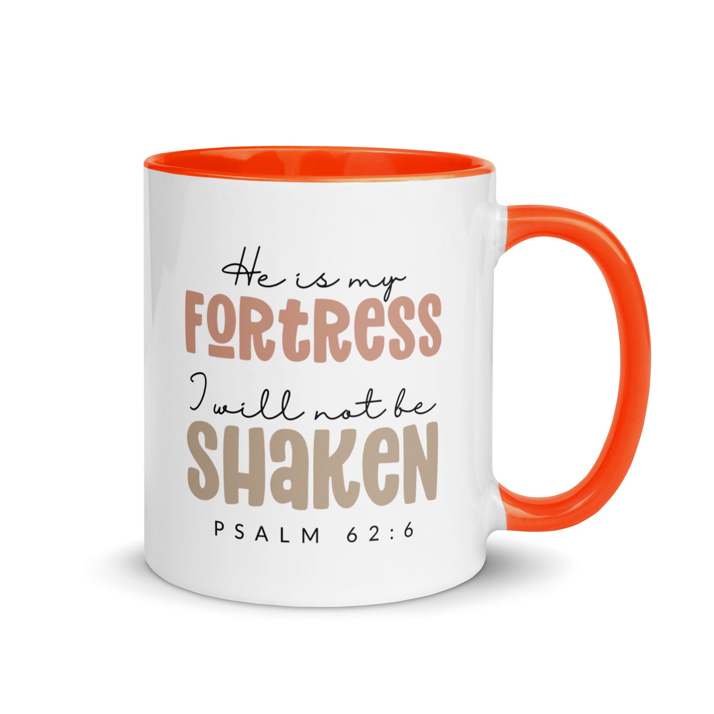 He is My Fortress I will Not Be Shaken Contrast Mug