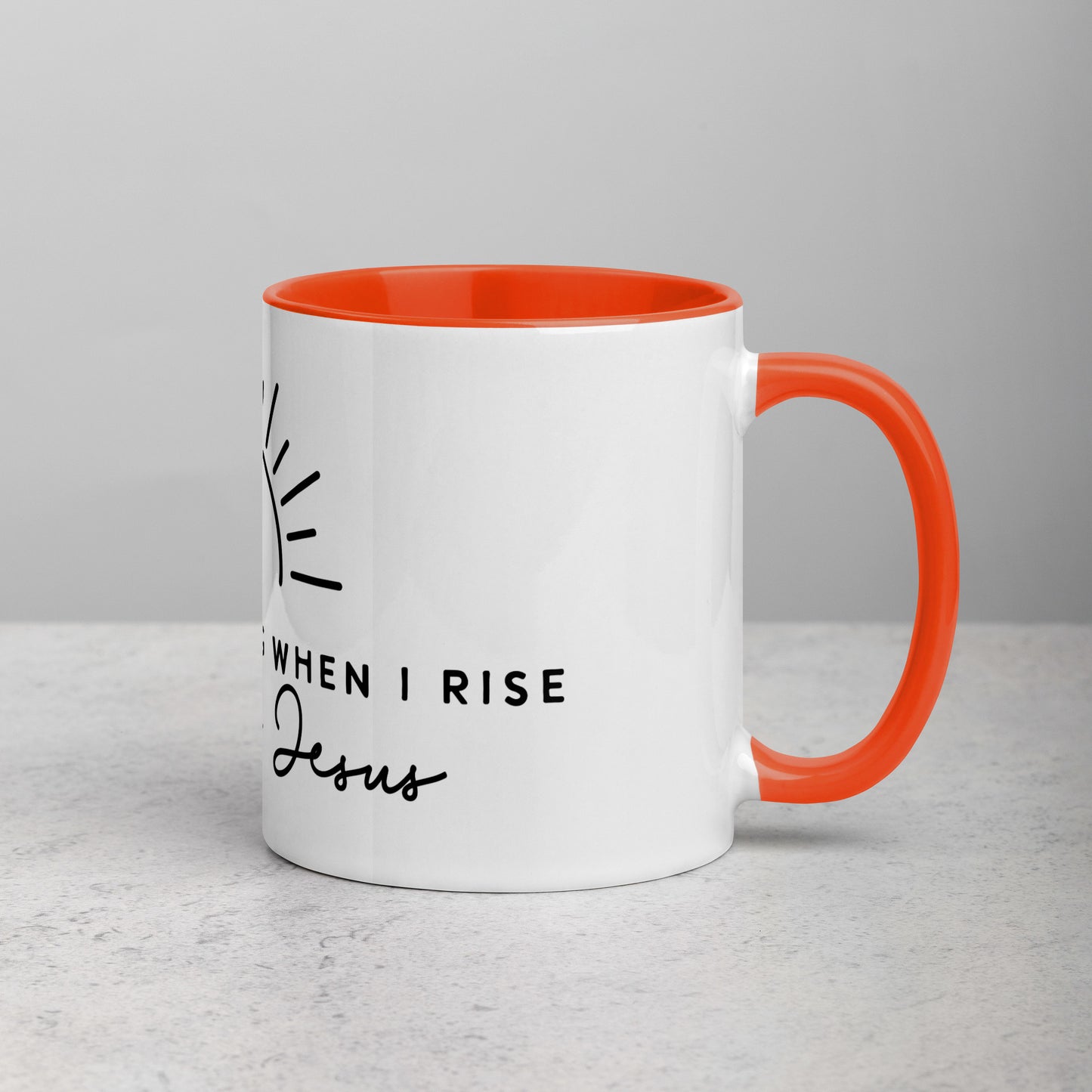 In the Morning When I Rise Give Me Jesus Mug with Color Inside