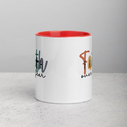 Faith over Fear Mug with Color Inside