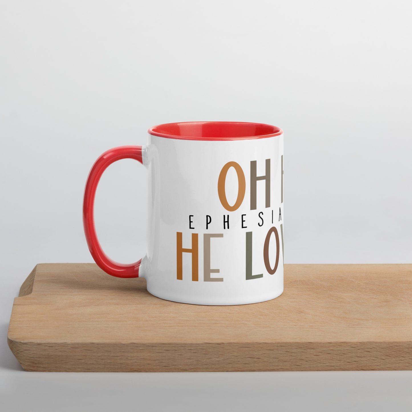 Oh How He Loves Us Mug with Color Inside