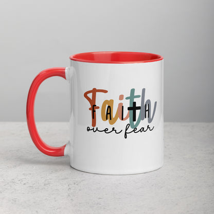 Faith over Fear Mug with Color Inside