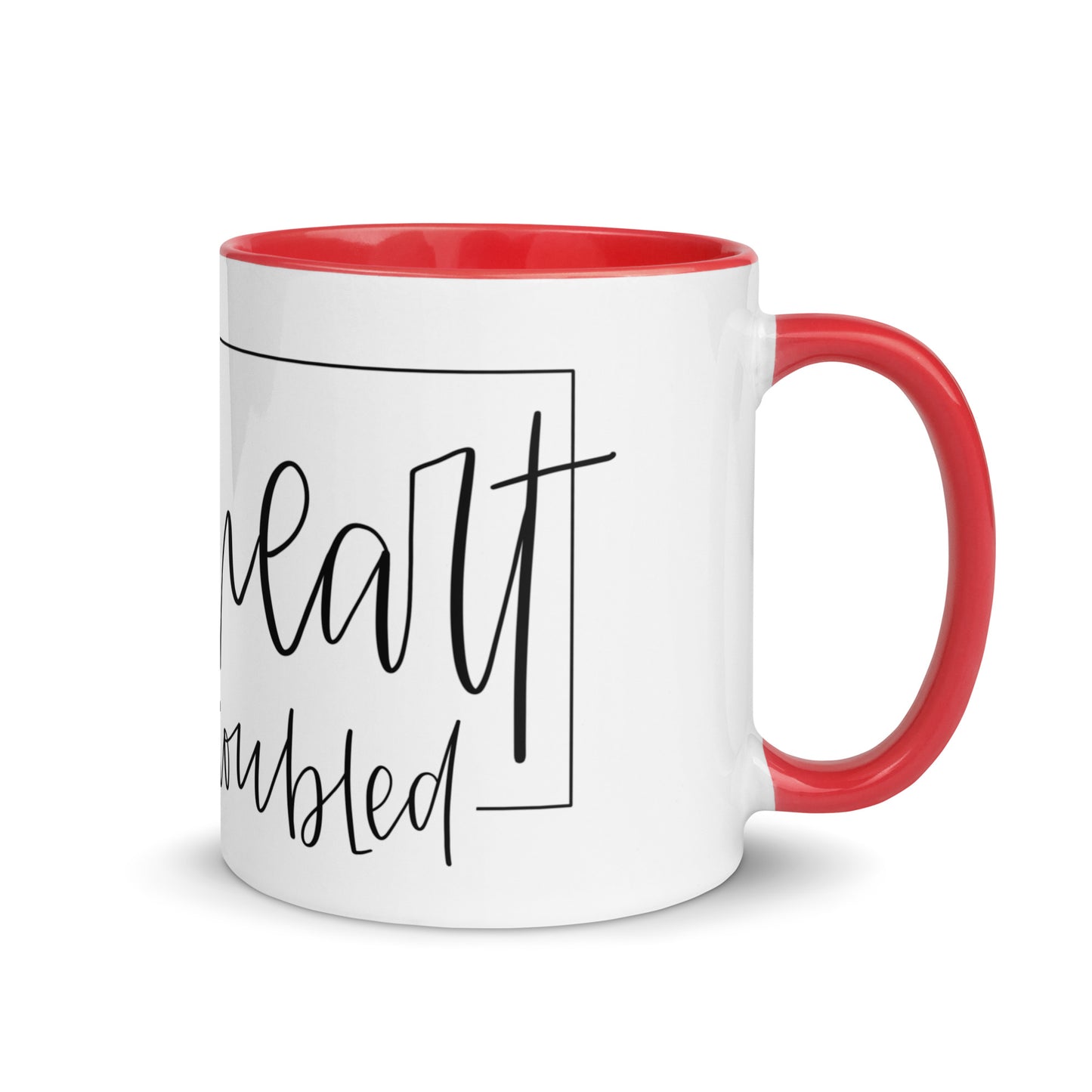 Let Not Your Heart Be Troubled Mug with Color Inside