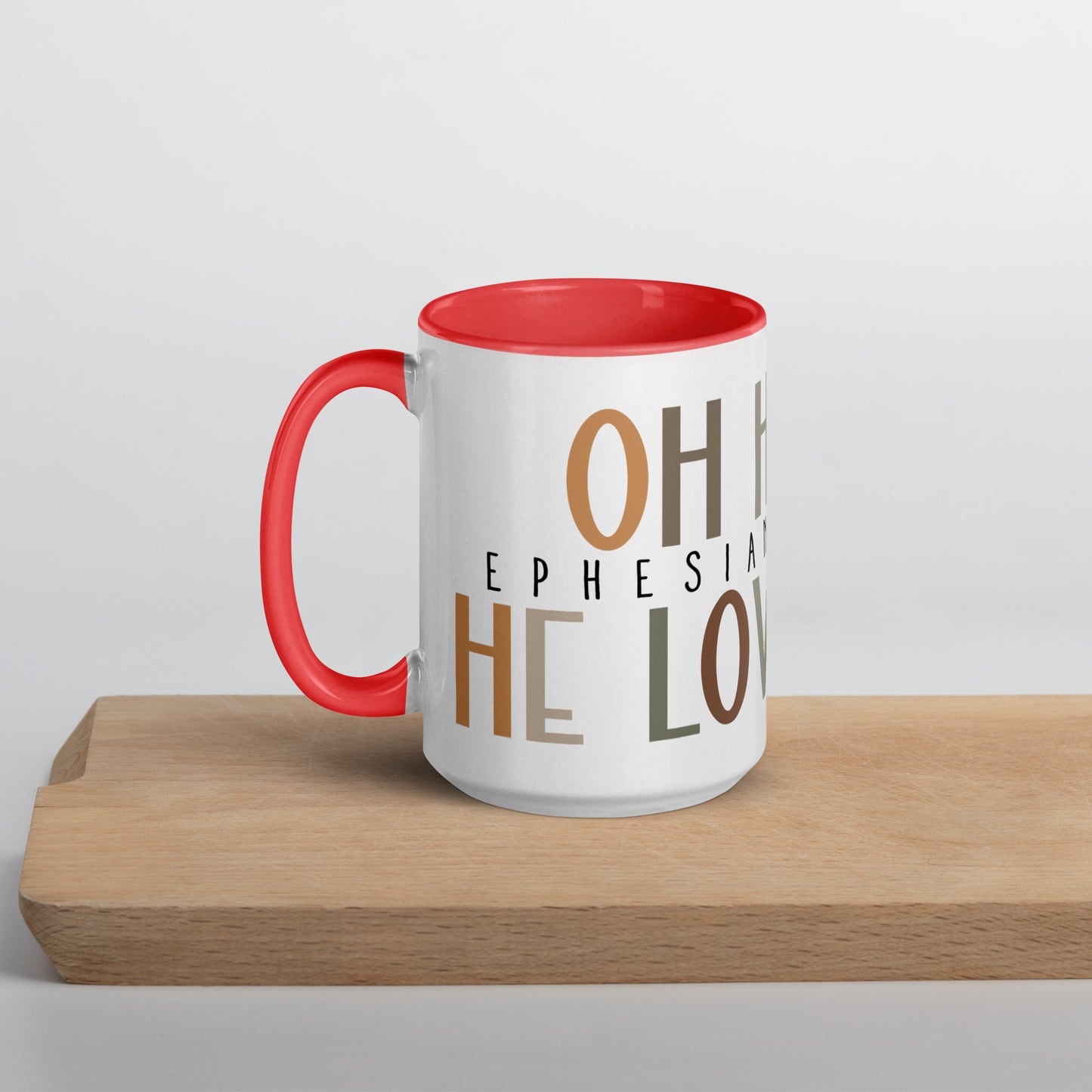 Oh How He Loves Us Mug with Color Inside