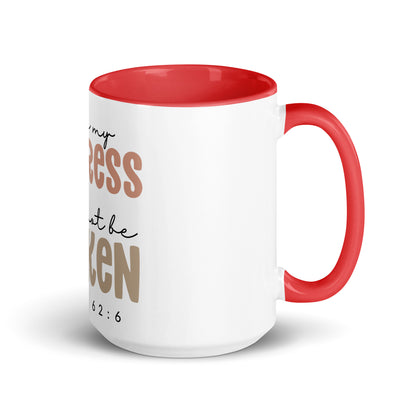 He is My Fortress I will Not Be Shaken Contrast Mug