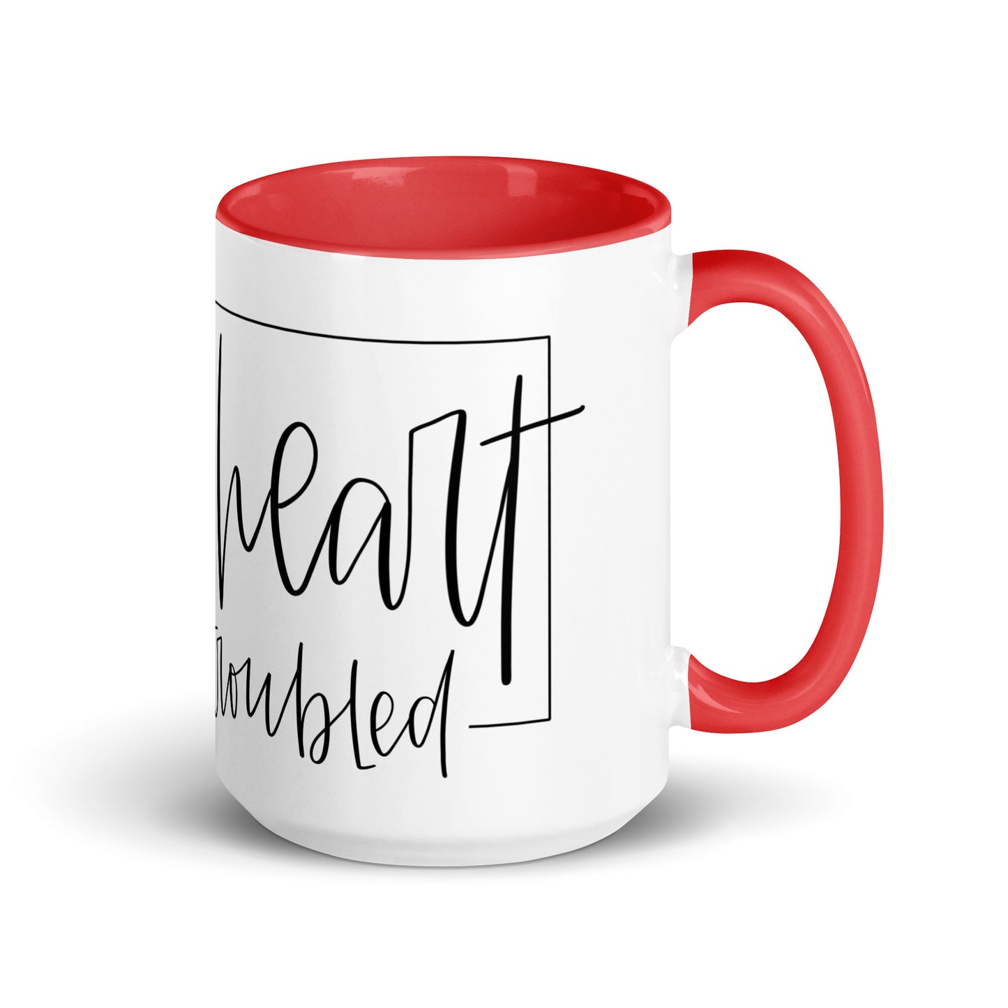 Let Not Your Heart Be Troubled Mug with Color Inside