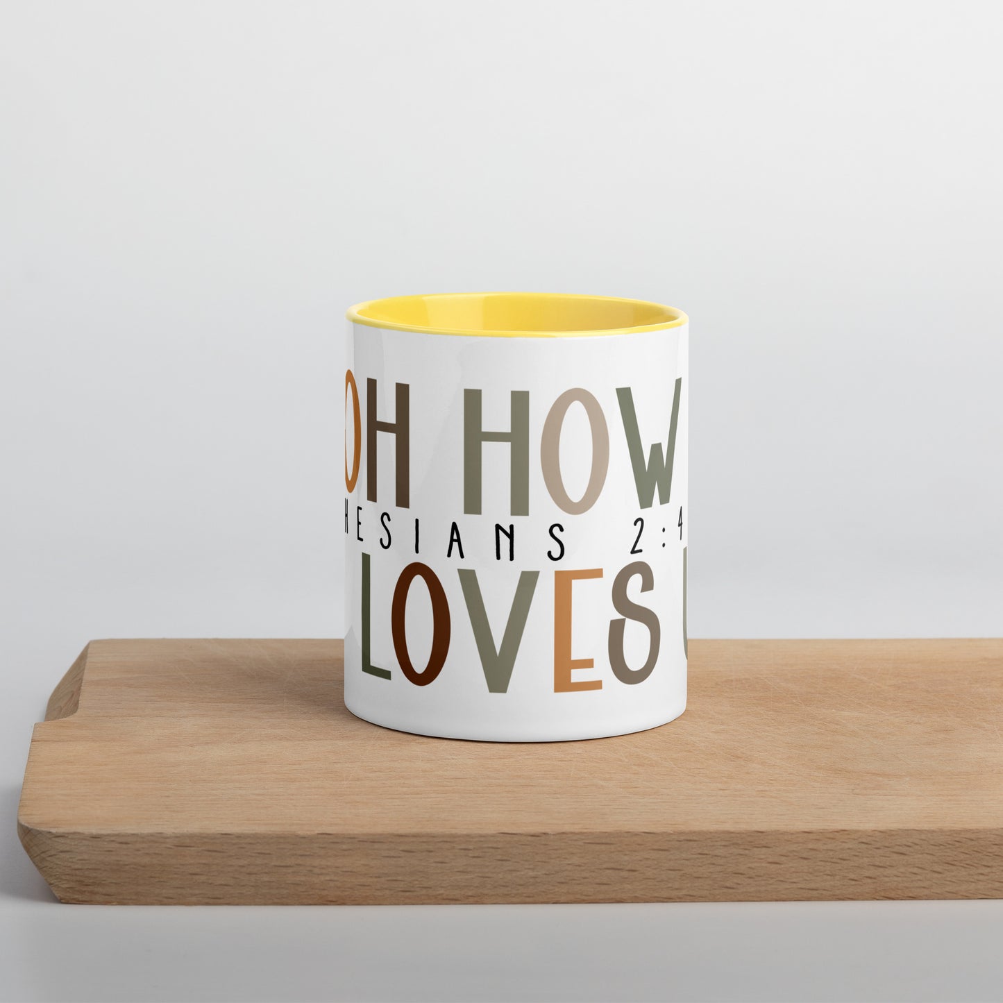 Oh How He Loves Us Mug with Color Inside