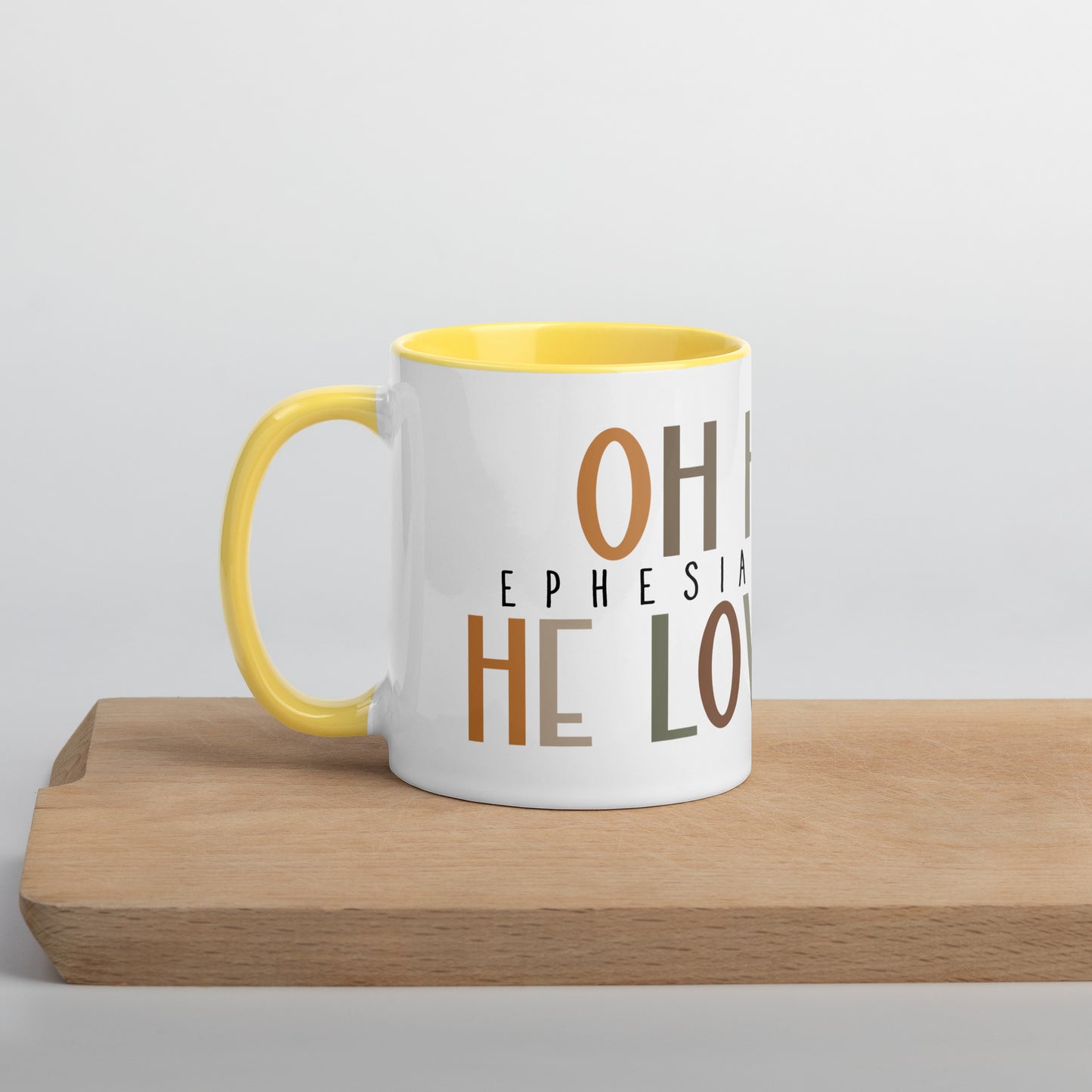 Oh How He Loves Us Mug with Color Inside