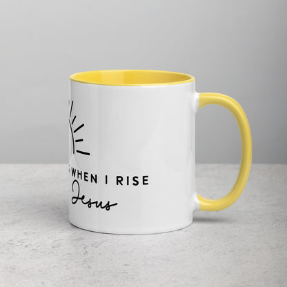 In the Morning When I Rise Give Me Jesus Mug with Color Inside