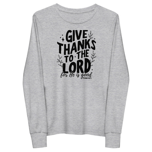 Give Thanks to the Lord Youth Long Sleeve Tee