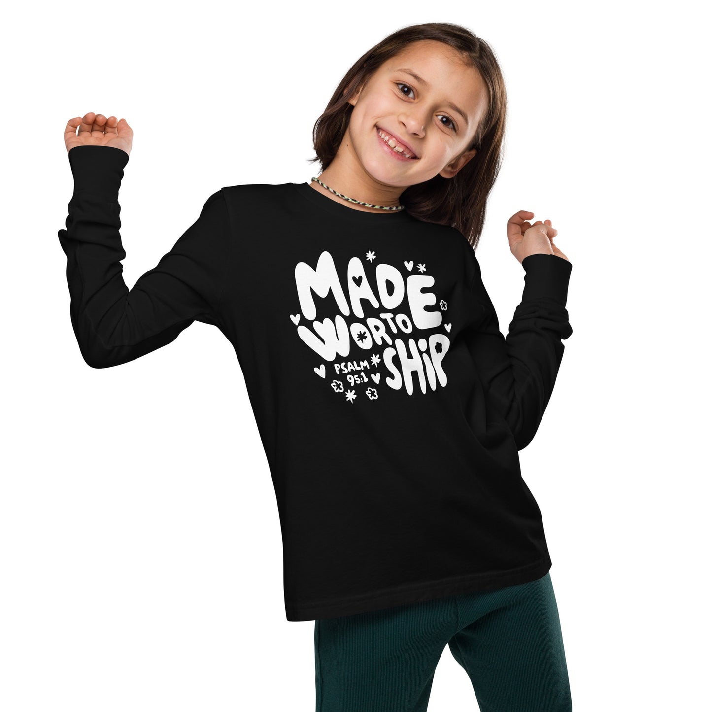 Made to Worship (W) Youth Long Sleeve Tee