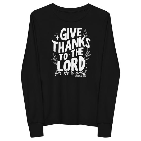 Give Thanks to the Lord (W) Youth Long Sleeve Tee