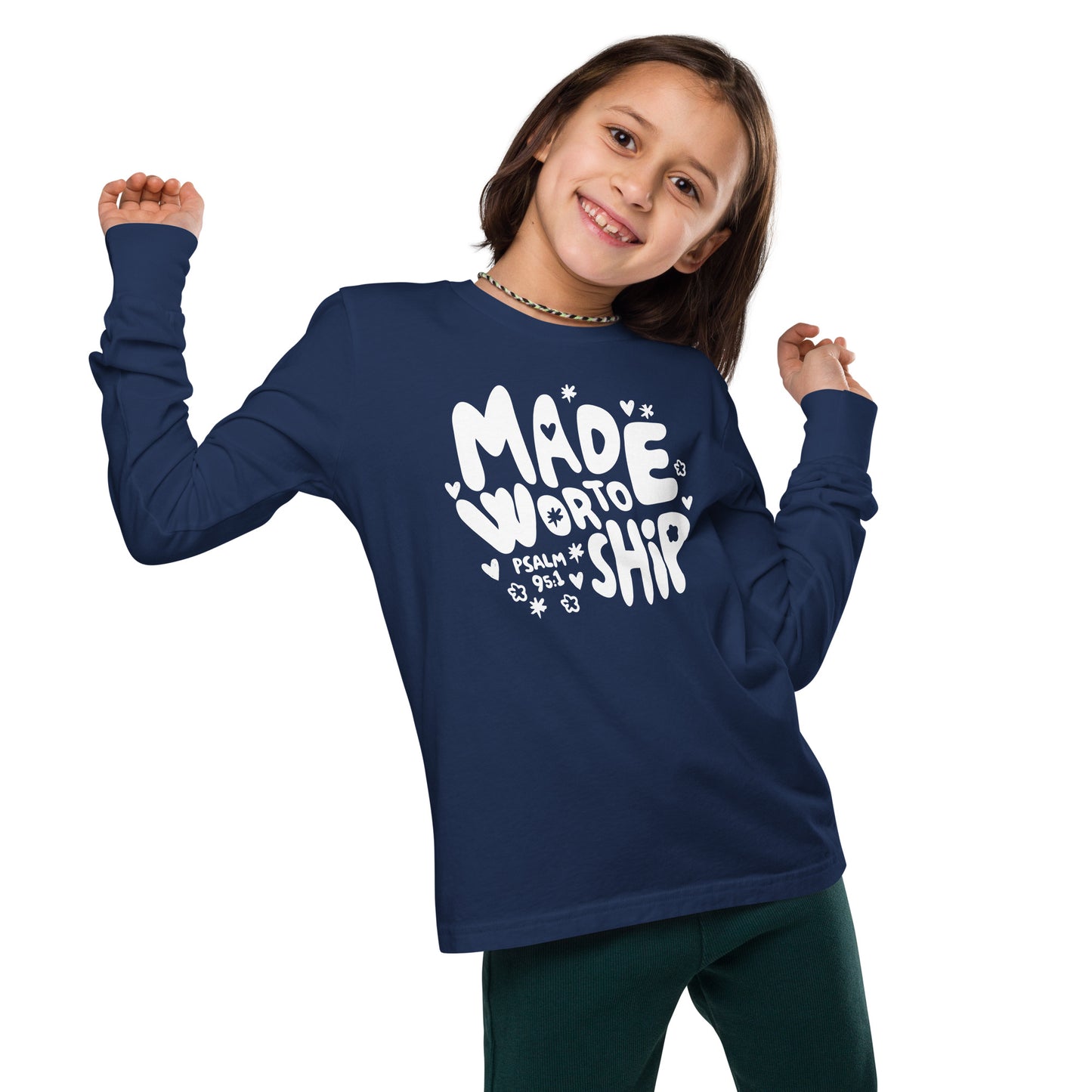 Made to Worship (W) Youth Long Sleeve Tee