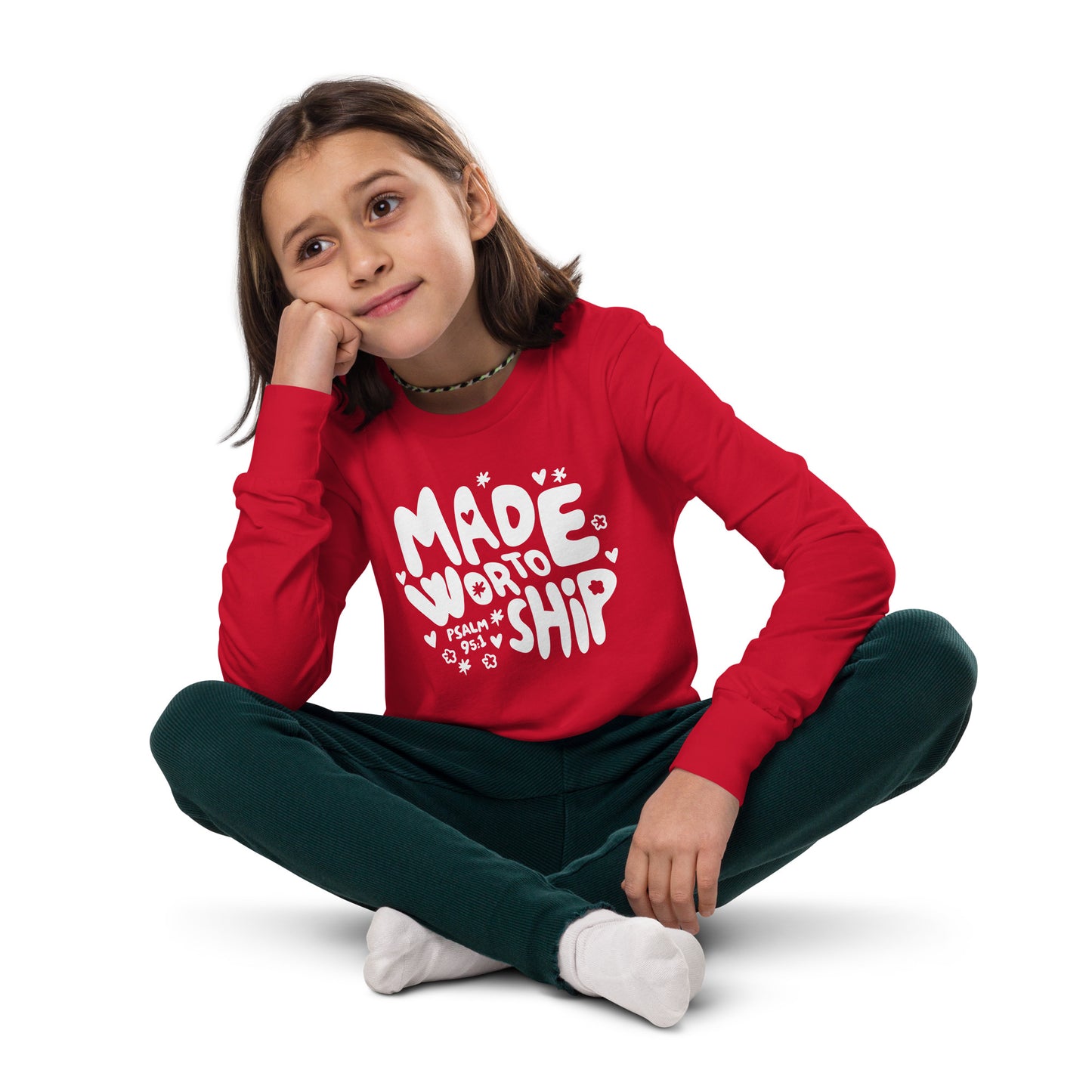 Made to Worship (W) Youth Long Sleeve Tee